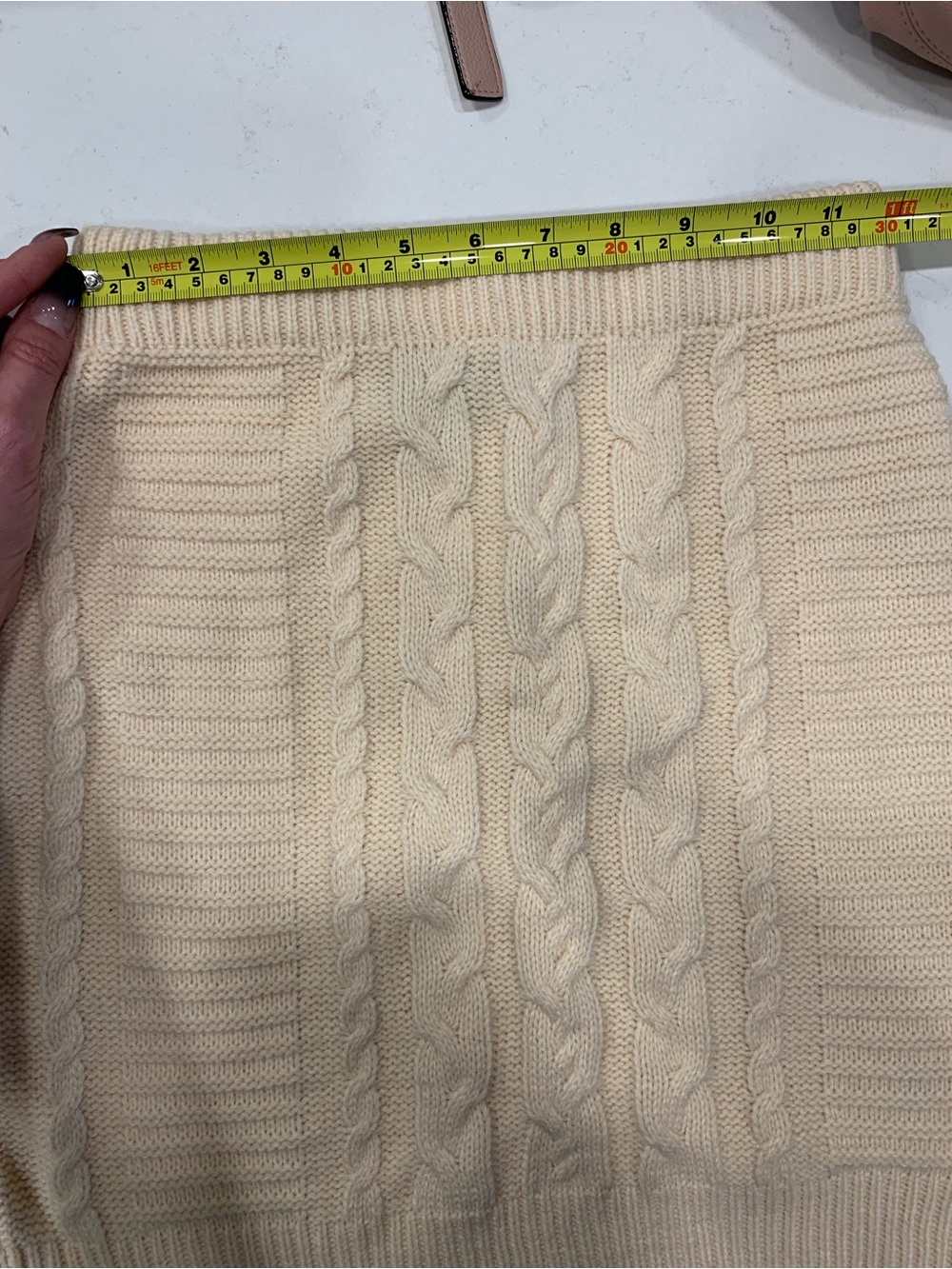 Lulu's Cream Cable-Knit Mini Skirt